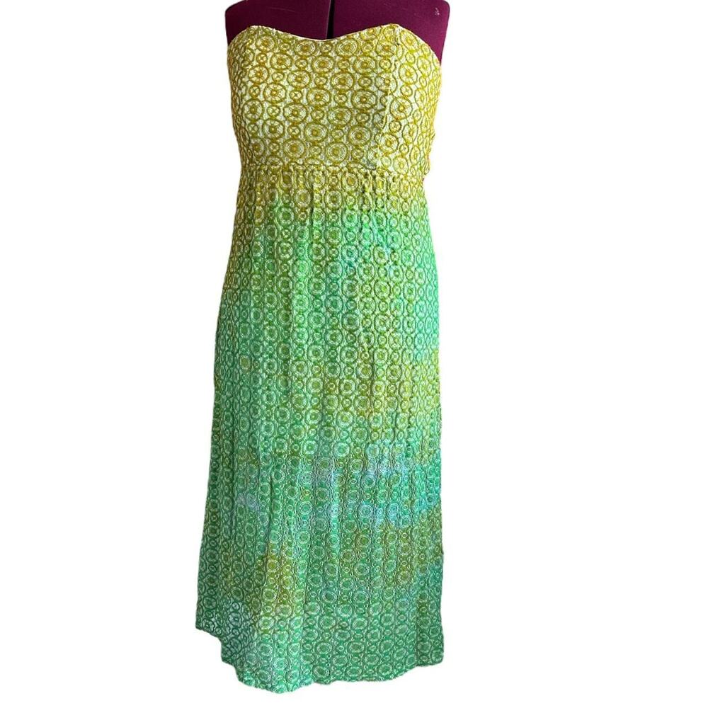 Womens Dress Size 2XL Green Tie Dye Reworked Handcrafted Hippie Summer Festival